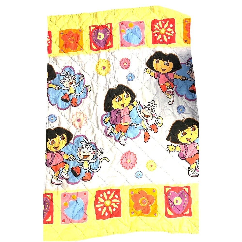 Dora the Explorer Quilt Toddler Bed Comforter Dan River Vintage 2002